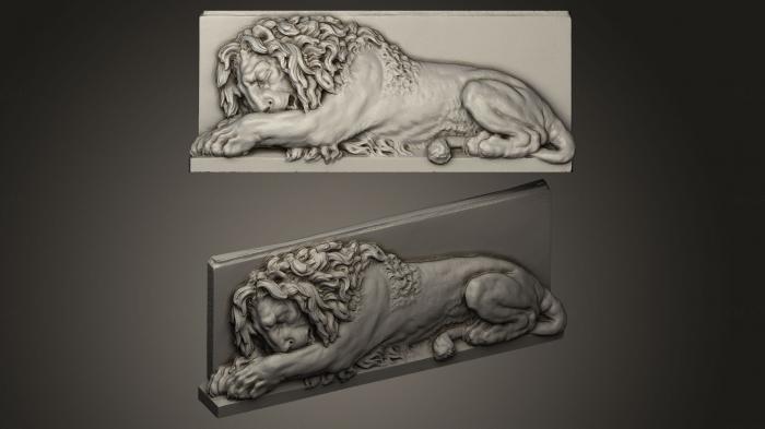 Figurines lions tigers sphinxes (STKL_0100) 3D model for CNC machine